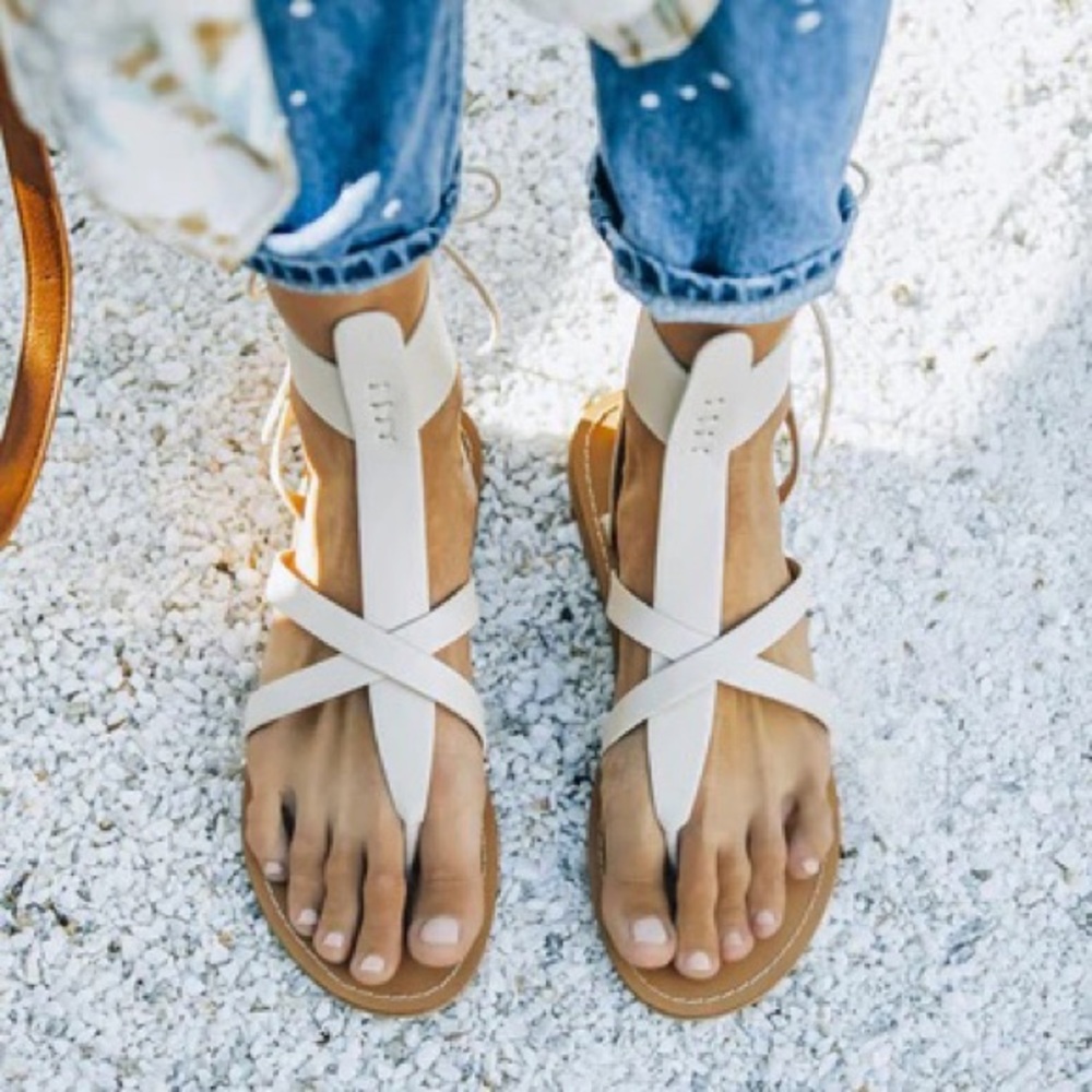 New Vici faux leather sandal - beige